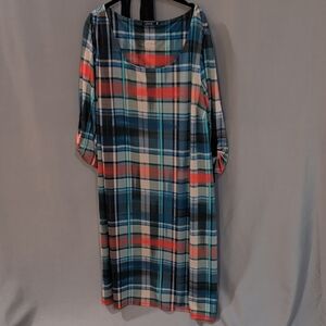 📏 JETE Plaid Multicolor Dress 3X